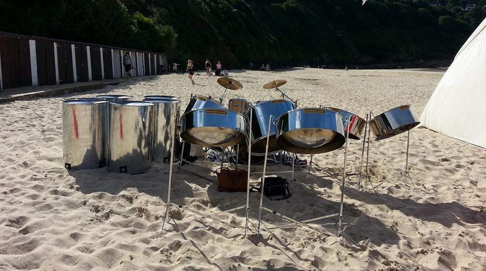 Real Steel Caribbean Steel Band on the beach in in Plymouth