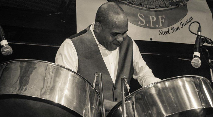 London Street Music from Steel Drums, Steelpan. Caribbean Instrument 